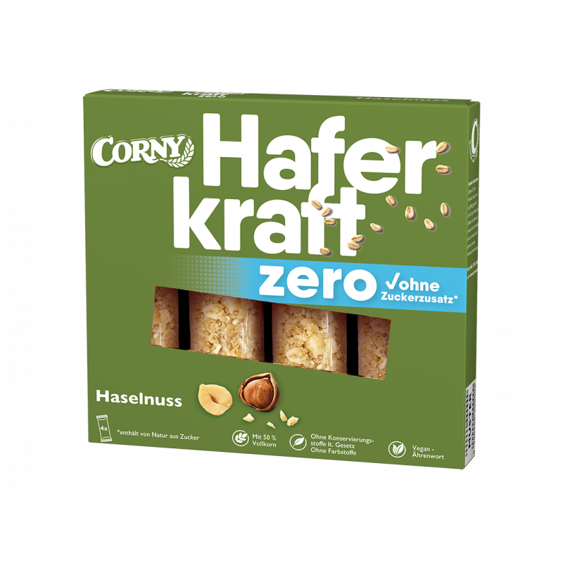 Corny Haferkraft Zero Haselnuss 4x35g