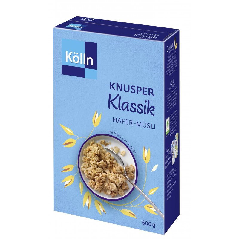 Kölln Knusper Klassik Hafer-Müsli 600g mit feiner Vanille-Note