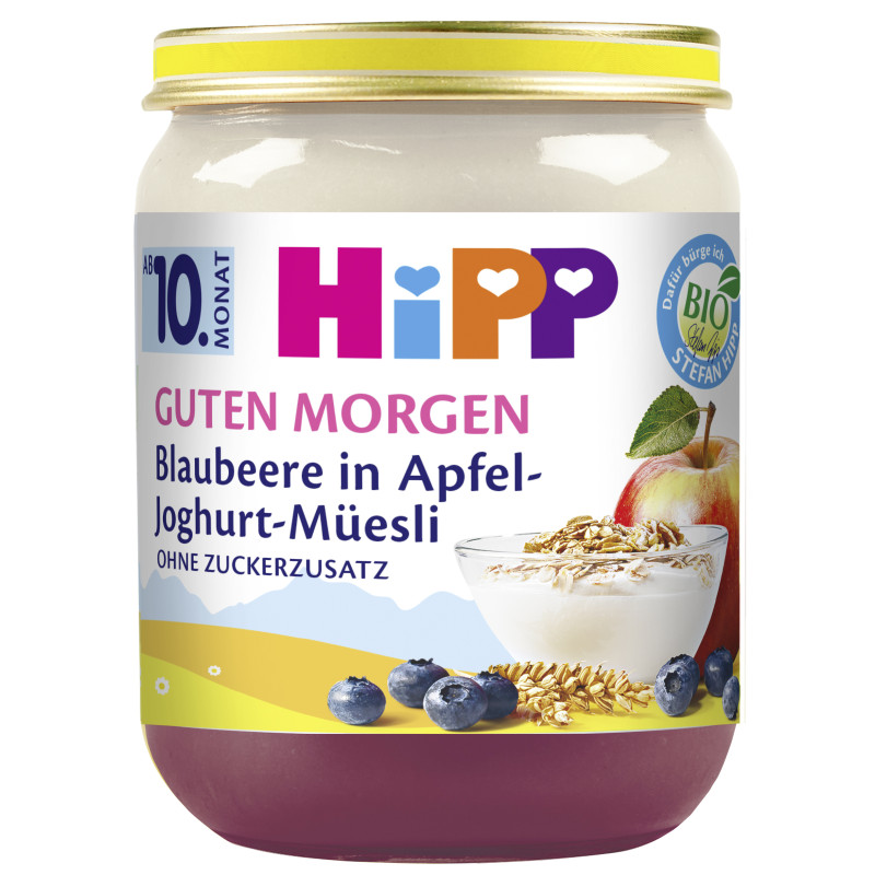 HiPP Bio Guten Morgen Müesli: Blaubeere in Apfel-Joghurt-Müesli, 160g
