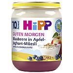 HiPP Bio Good Morning Muesli: Blueberry in Apple Yogurt Muesli, 160g