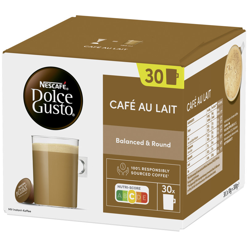 NESCAFE DOLCE GUSTO Cafe Au Lait 30 Capsule = 300g Vorratspack