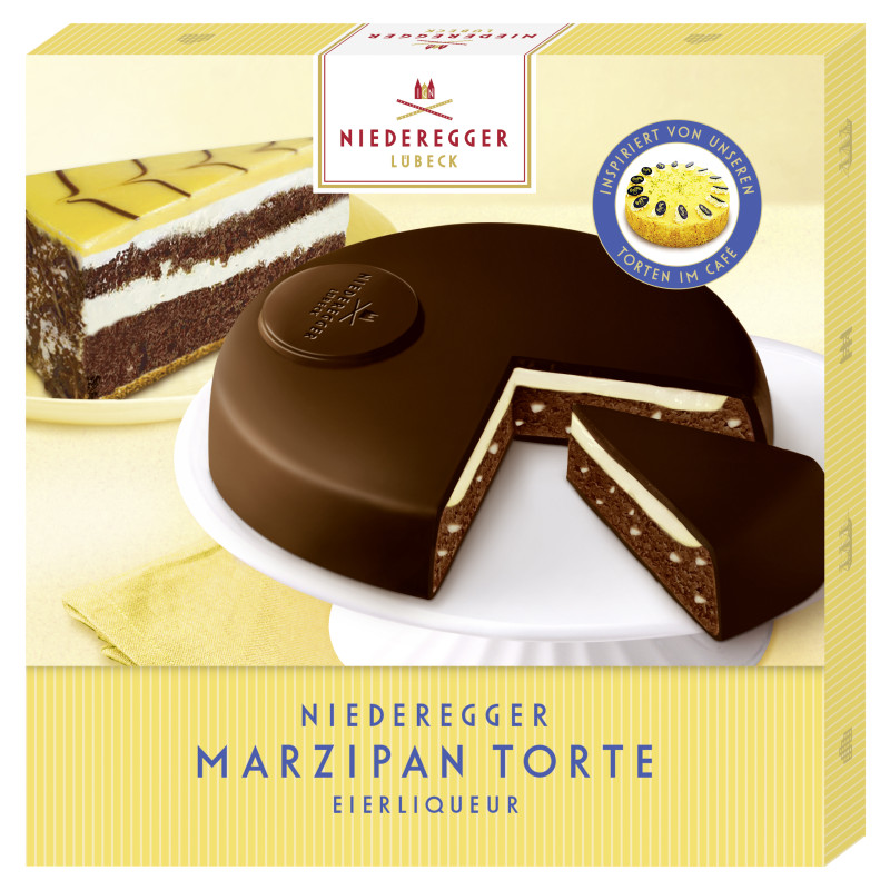 Niederegger Marzipan-Torte »Eierlikör« in Zartbitter-Schokolade 185g