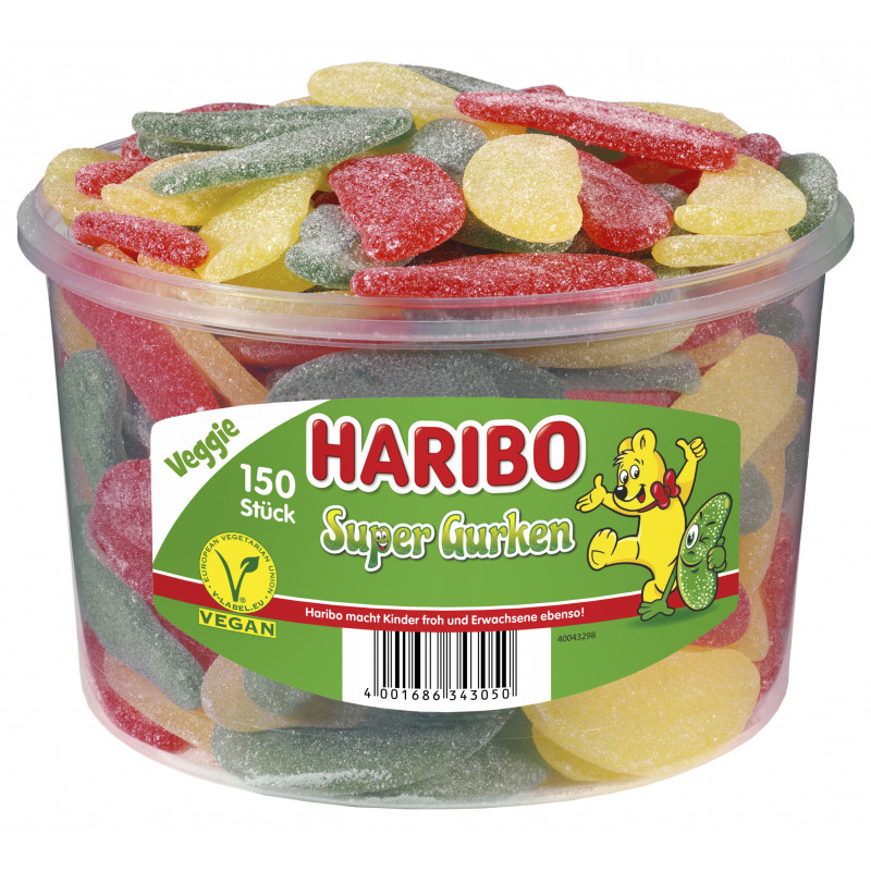 Haribo Sour Cucumbers Can 150 pcs. = 1350g