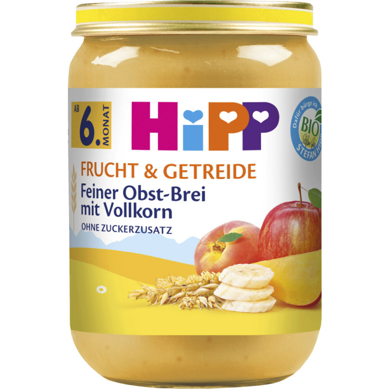 HiPP Feiner Obst-Brei mit Vollkorn 190g