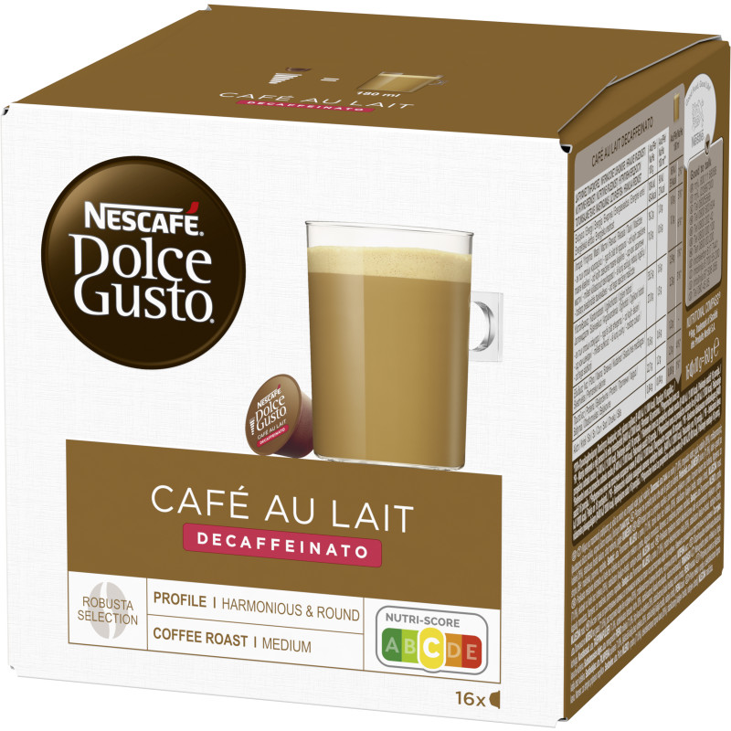 NESCAFE DOLCE GUSTO Cafe au Lait Decaffeinato 8+8 Capsule = 160g