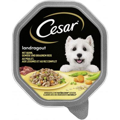 CESAR® Schale Landragout mit Huhn, Gemüse und braunem Reis 150g