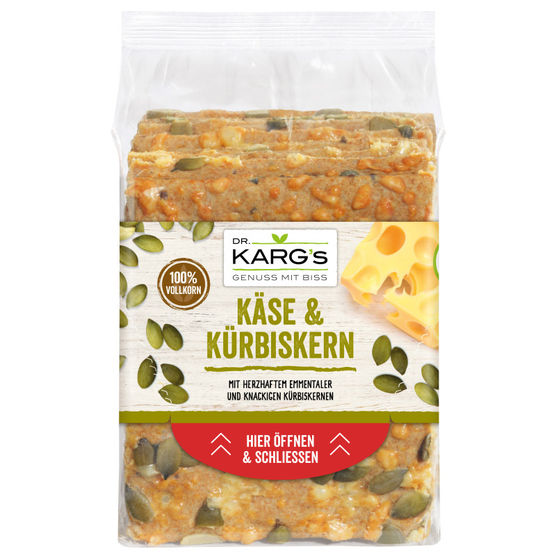 Dr. Karg's Crispbread Cheese & Pumpkin Seed, 200g