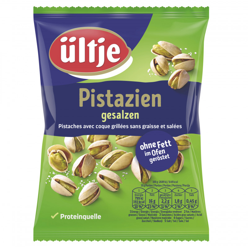 ültje Salted Pistachios Roasted in the Oven without Fat 150g Bag