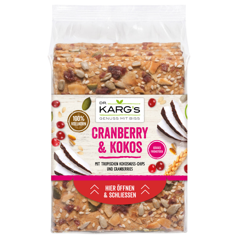 Dr. Karg's  Knäckebrot Cranberry & Kokos, 200g