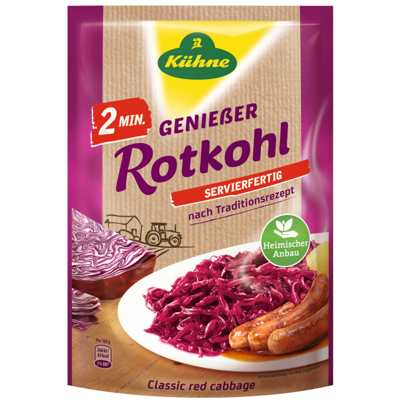 Kühne Rotkohl 2 Minuten, 400g Standbeutel