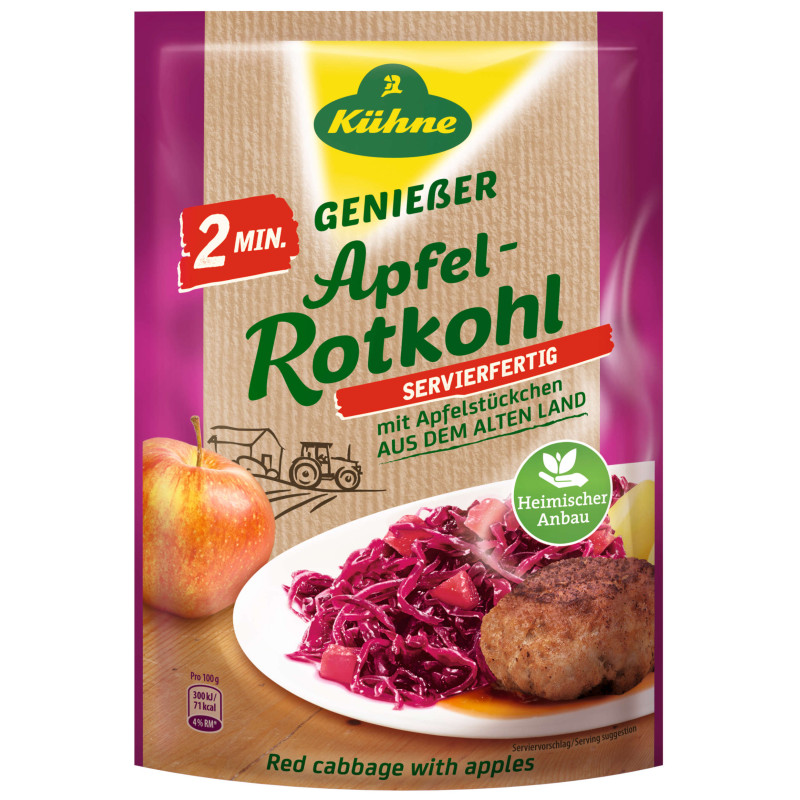 Kühne Apfelrotkohl 2 Minuten, 400g Standbeutel