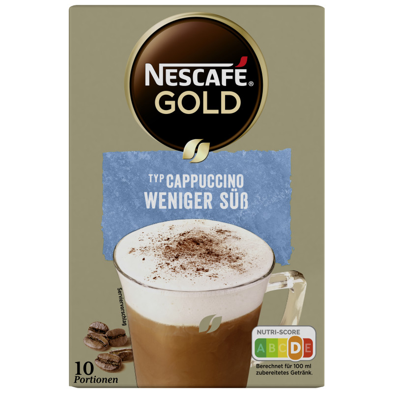 NESCAFE GOLD Type Cappuccino Less Sweet (10x12.5g) 125g