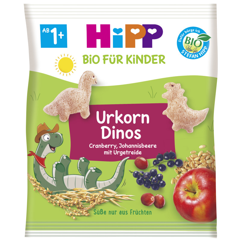 HiPP Bio für Kinder Knabberprodukte Urkorn-Dinos, 30g