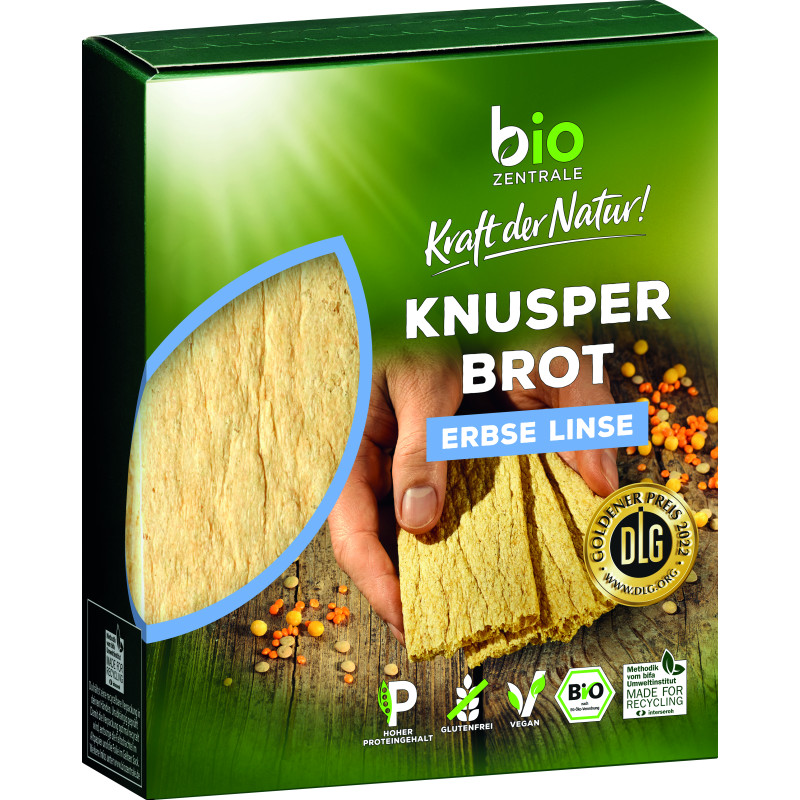 Biozentrale Knusperbrot Erbse Linse 100g