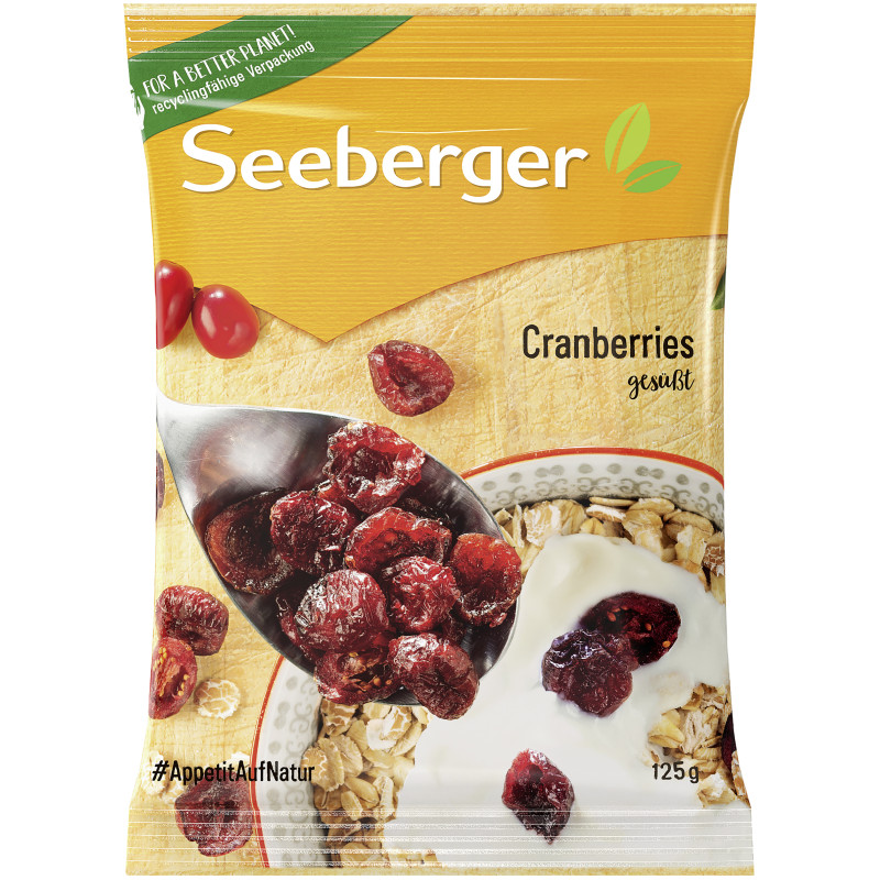 Seeberger Halbierte Cranberries gesüßt, getrocknet 125g