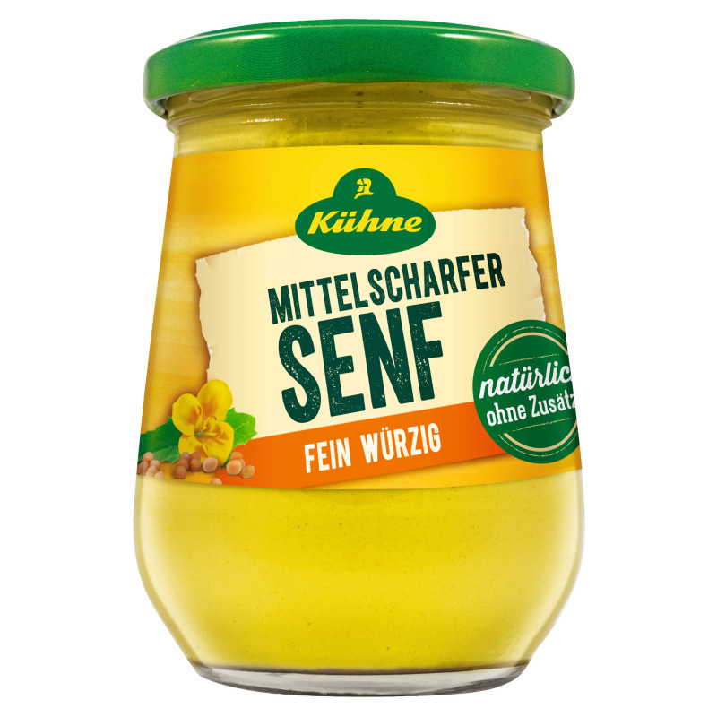 Kühne Senf mittelscharf, 250ml Familienglas
