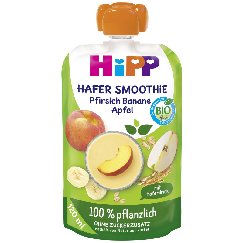 HiPP Pfirsich Banane Apfel m. Haferdrink 120mlt.