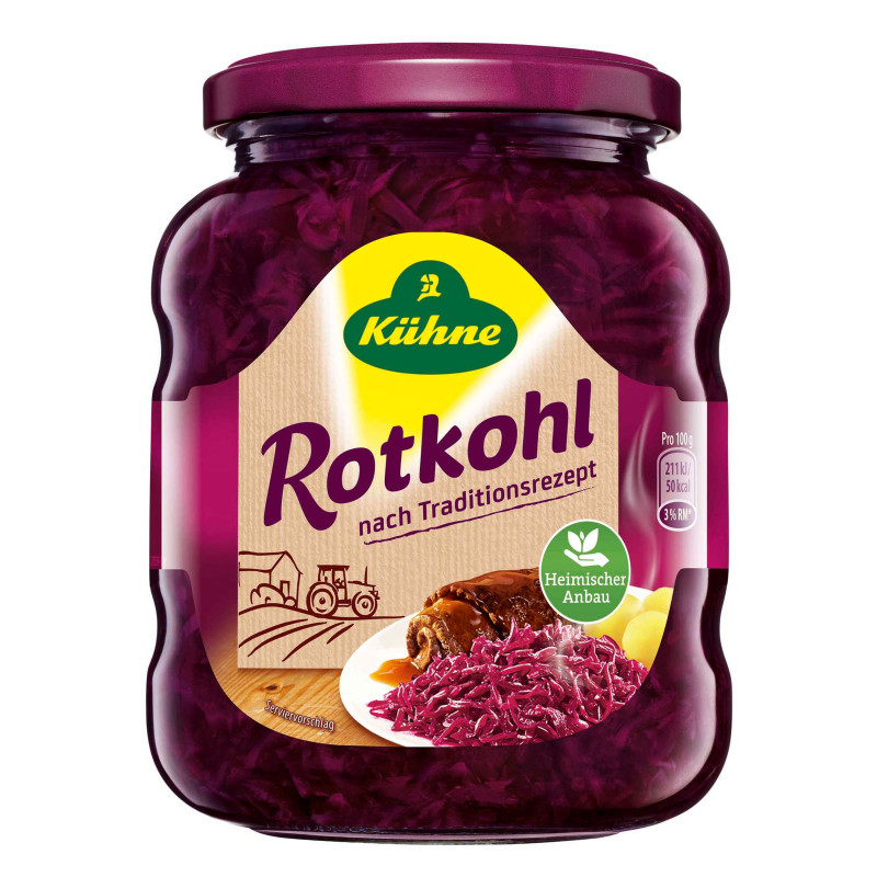 Kühne Rotkohl, 370ml Glas 350g