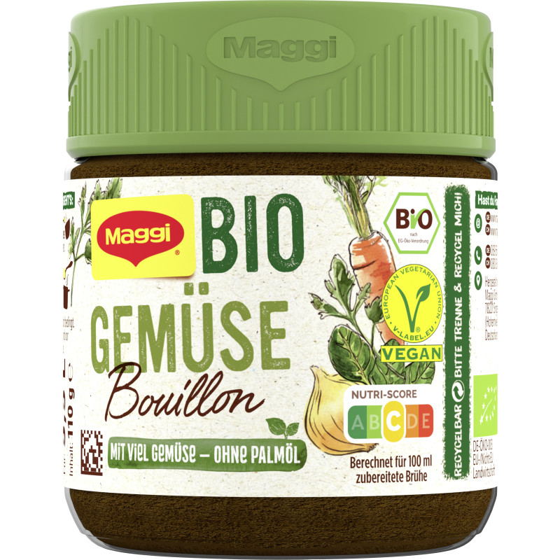MAGGI Bio Gemüse Bouillon im Glas, Ergibt 5,5L