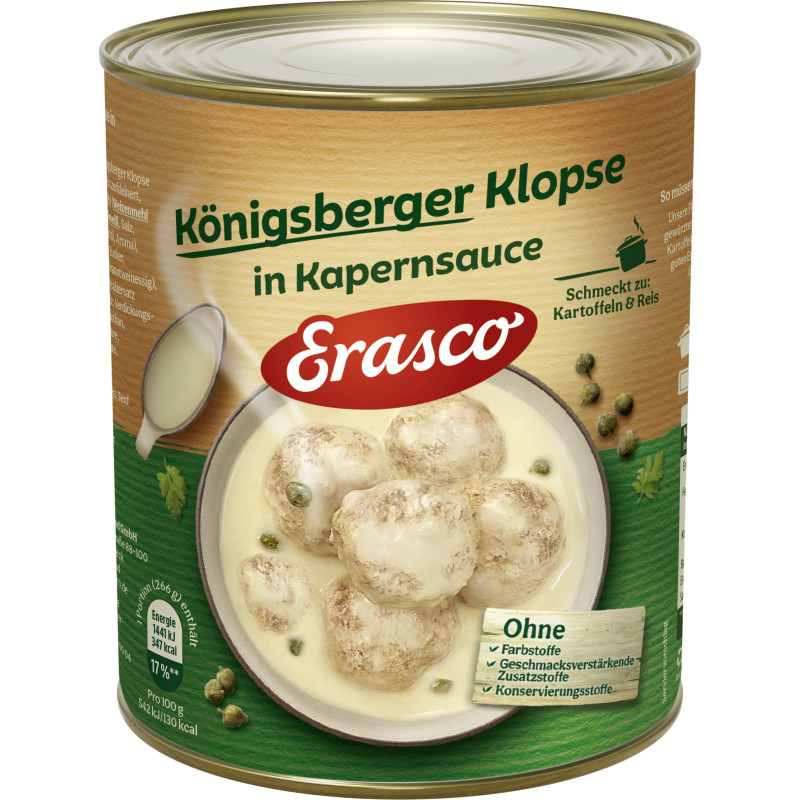 Erasco Königsberger Meatballs in Capers Sauce 800g