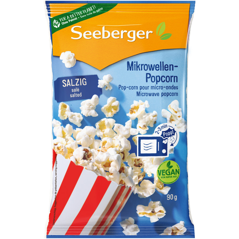 Seeberger Popcorn-Mais für die Mikrowelle, gesalzen 90g