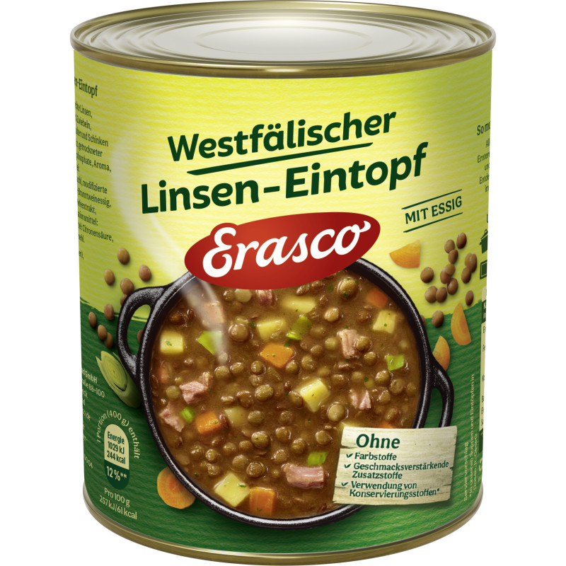 Erasco Westfälischer Linsen-Eintopf mit Essig 800g