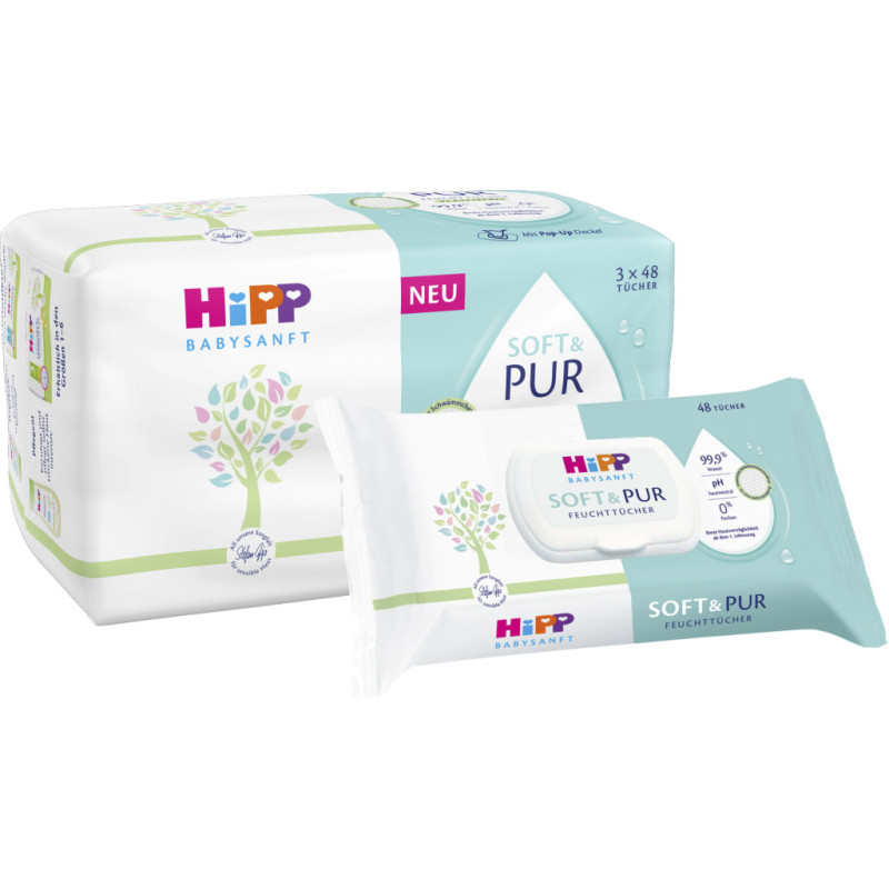 HiPP Babysanft Feuchtt. Soft & Pur 3x48