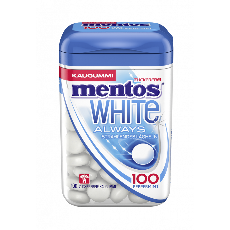 MENTOS Gum White Peppermint 100 pieces = 88g