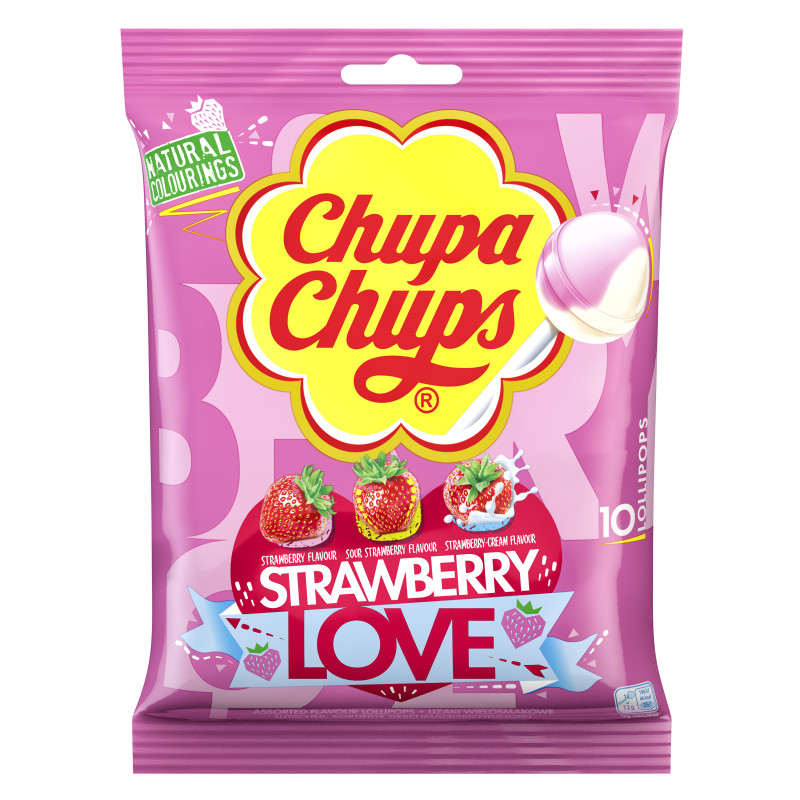 Chupa Chups STRAWBERRY LOVE 10er BEUTEL 120g