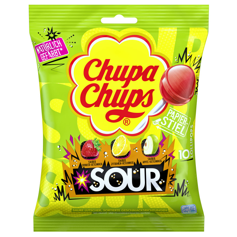 CHUPA CHUPS SOUR 10ER BEUTEL 120g