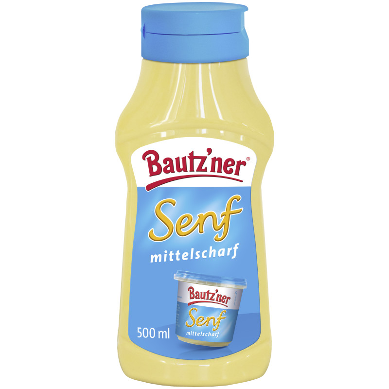 Bautz'ner Senf Mittelscharf Flasche 500ml