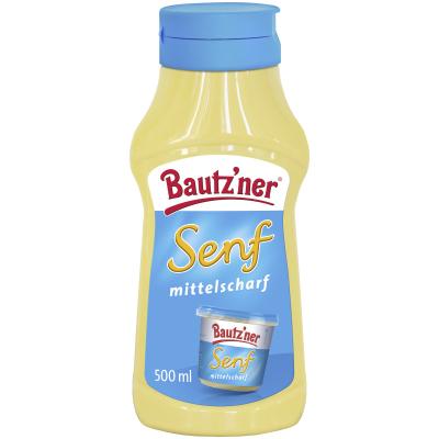 Bautz'ner Senf Mittelscharf Flasche 500ml