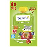 Bebivita Quetschbeutel Frucht plus Eisen Gartenfrüchte, 4 x 90g