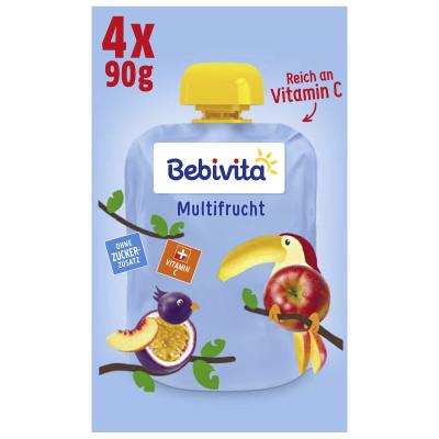 Bebivita Quetschbeutel Frucht Multifrucht, 4x90g