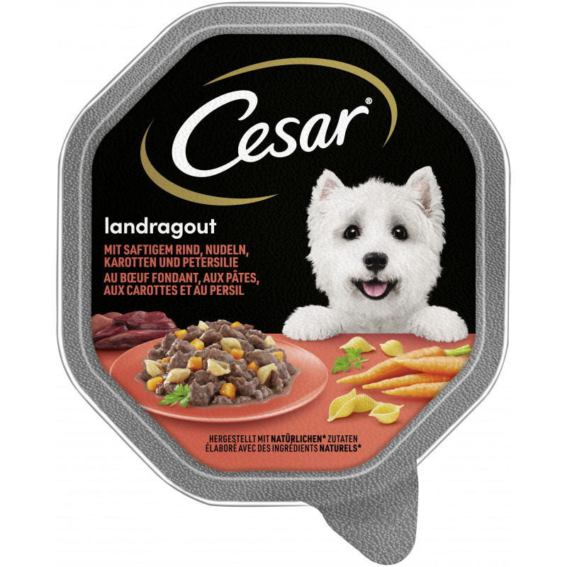 CESAR® Schale Landragout mit Rind, Nudeln und Karotten 150g