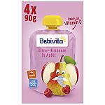 Bebivita Quetschbeutel Frucht Birne-Himbeere in Apfel, 4x90g