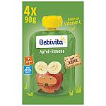 Bebivita Quetschbeutel Frucht und Keks, Apfel-Banane mit Keks, 4x90g