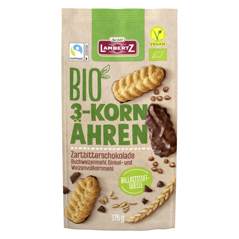 Lambertz Bio-Ähren 3Korn Zartbitter 175g