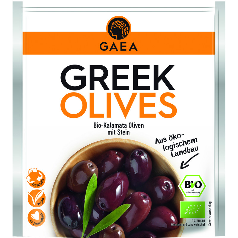 Gäa / Gaea Bio Kalamata Oliven mit Stein 150g