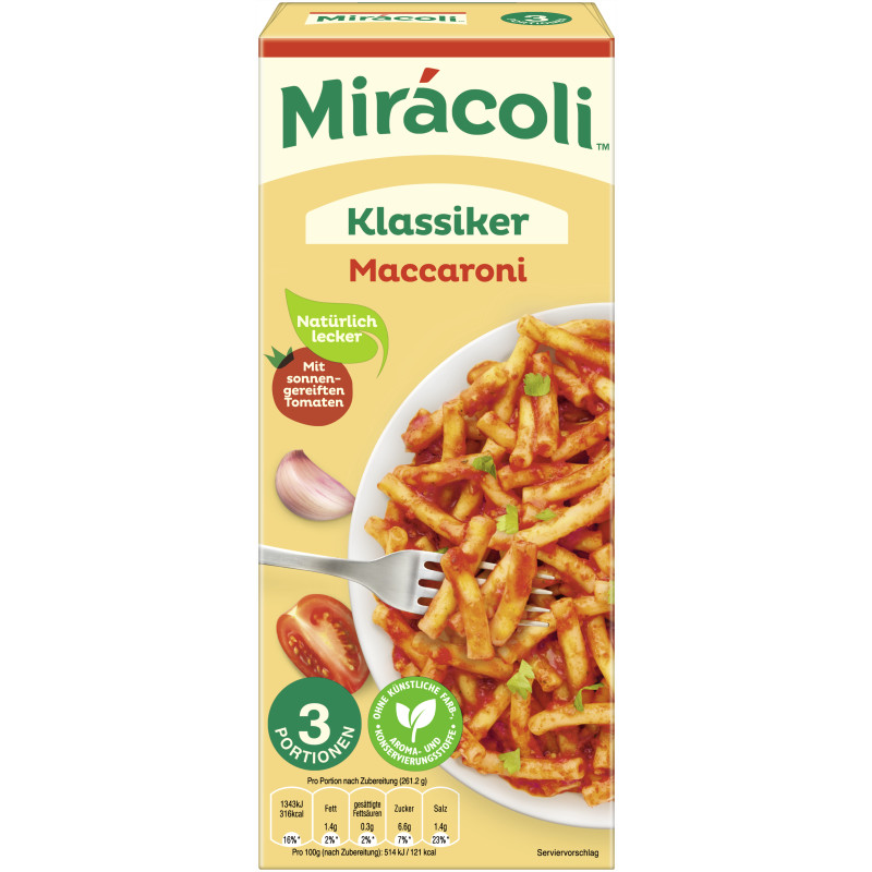 MIRACOLI™ 3 Portionen Maccaroni Klassiker 356,2g
