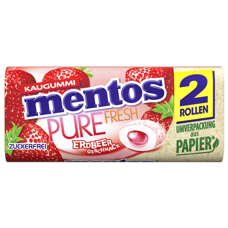 MENTOS GUM PF ERDBEERE 2PK ROLLE 31g