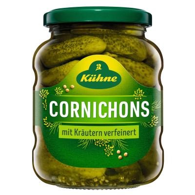 Kühne Cornichons Kräuter, 370ml / 330g