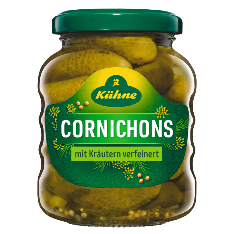 Kühne Cornichons Kräuter, 212ml / 180g