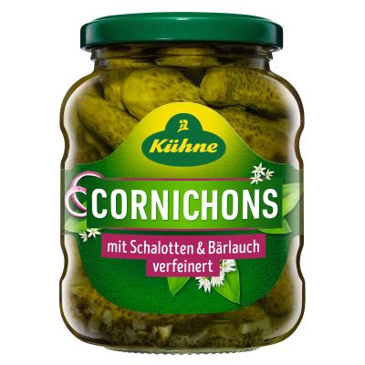 Kühne Cornichons mit Schalotte & Bärlauch, 370ml 330g