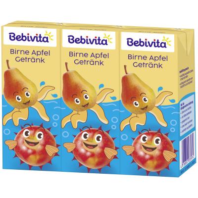 Bebivita Kinder-Schorle Birne Apfel und Wasser, 3x200ml