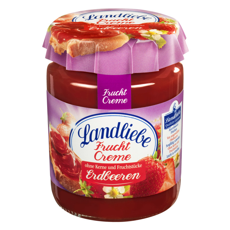 Landliebe Fruchtcreme, 200g Erdbeere, fein passiert