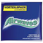 3x Wrigley's AIRWAVES Menthol Eucalyptus = 3x14g