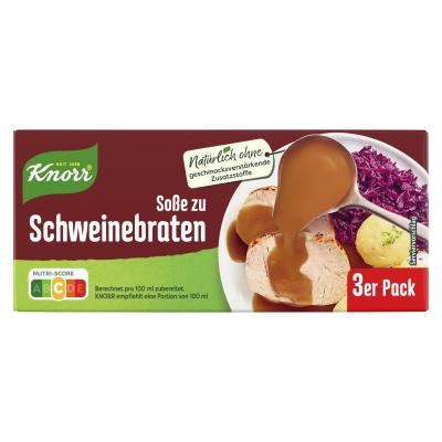 Knorr Soße zu Schweinebraten ergibt 3 x 250 ml 750ml