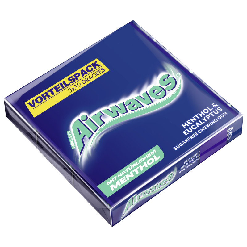 AIRWAVES® Multipack Menthol Eucalyptus 3x10 Dragées = 42g