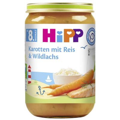 HiPP Karotten m. Reis und Wildlachs 220g